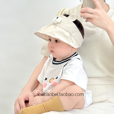 棉布材质宝宝遮阳帽空顶透气