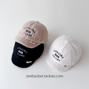 宝宝帽子秋冬款鸭舌帽羊羔绒男女宝婴儿儿童棒球帽潮加厚保暖冬季