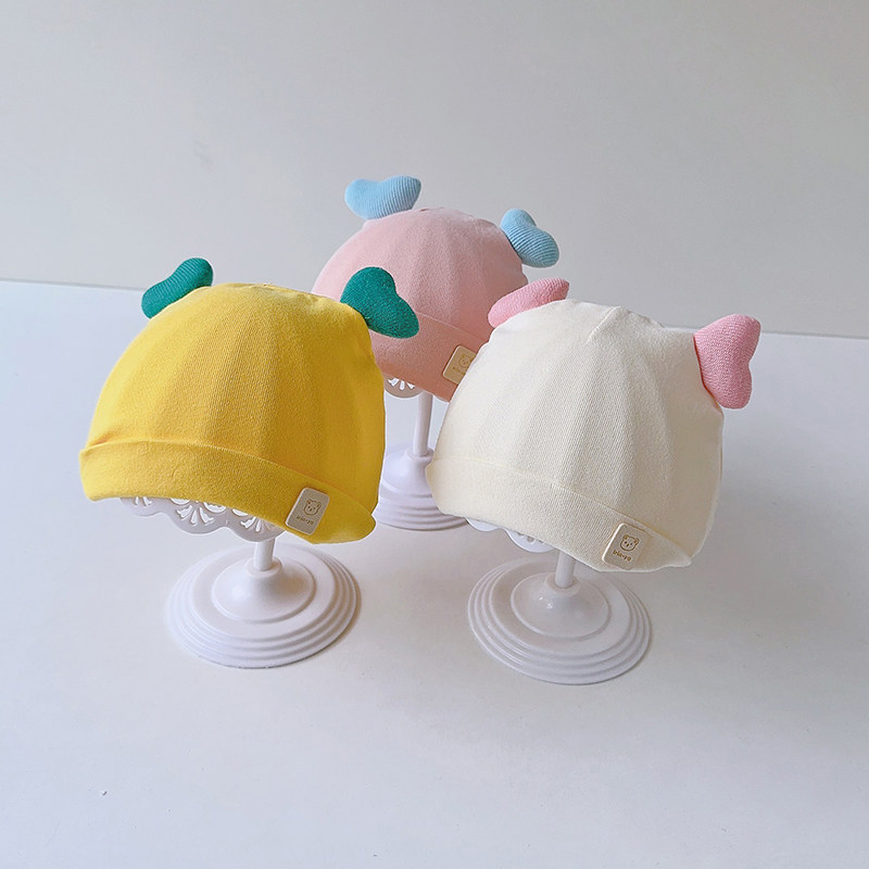 纯棉布料婴儿套头帽可爱超萌