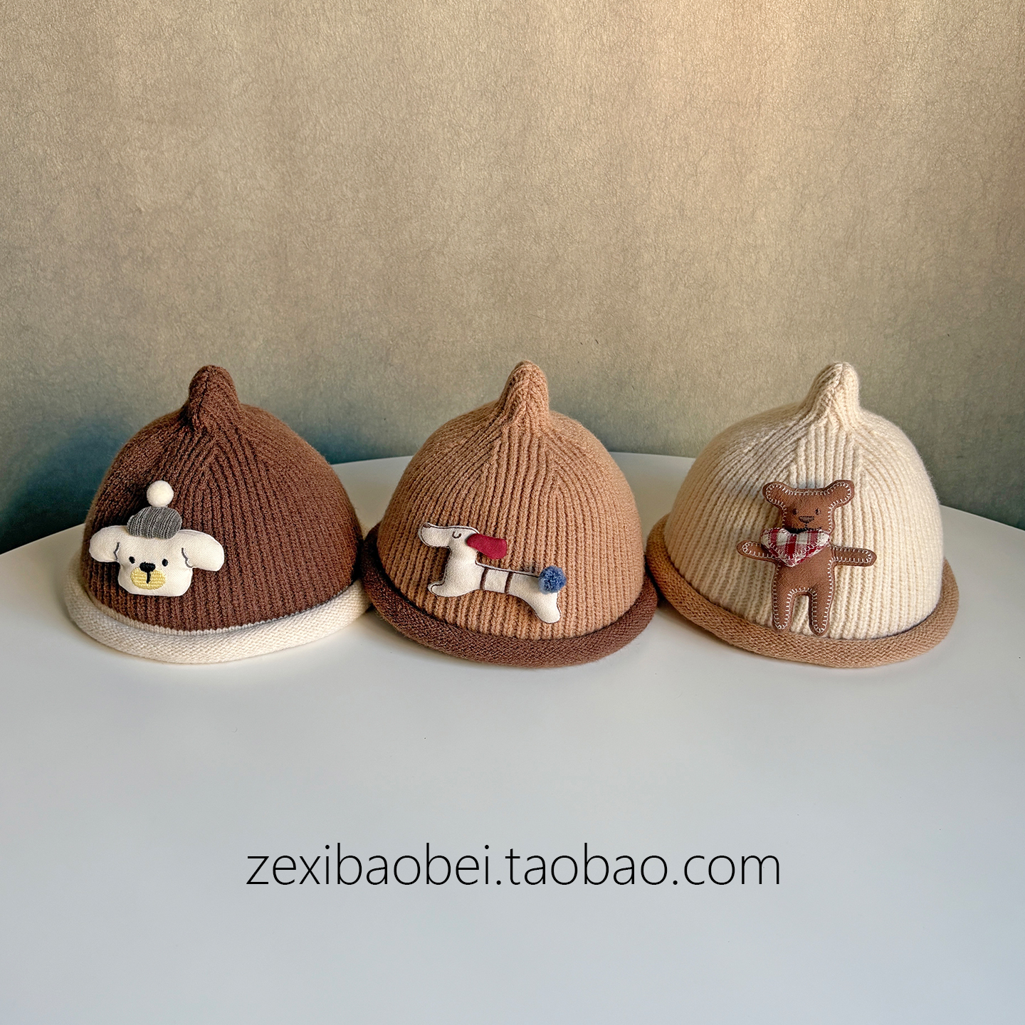婴儿帽子秋冬款针织帽宝宝地主帽男女宝毛线帽卡通奶嘴帽2025新款