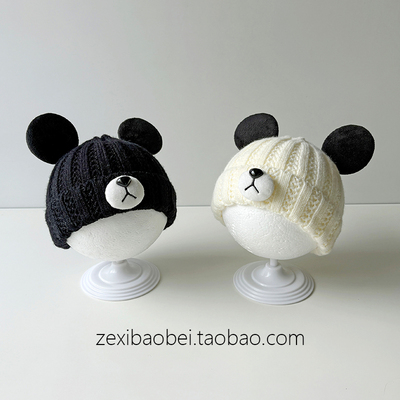 婴幼儿帽子秋冬款毛线帽可爱超萌小月龄宝宝针织帽男女宝套头帽潮
