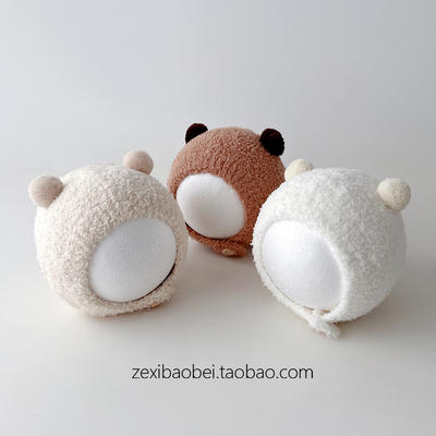 婴幼儿帽子秋冬款护耳帽可爱超萌宝宝毛绒保暖帽男女宝套头帽冬季