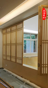 东阳木雕仿古门窗花窗花格日式简约风格屏风镂空木格栅推拉门定制