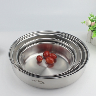 ETERNUM18 10不锈钢圆盘304托盘年糕凉皮水果蛋糕烤盘碟子单层