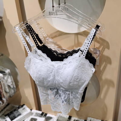 遇简生活A11蕾丝美背打底吊带背心女夏季薄款外穿内搭带胸垫一体