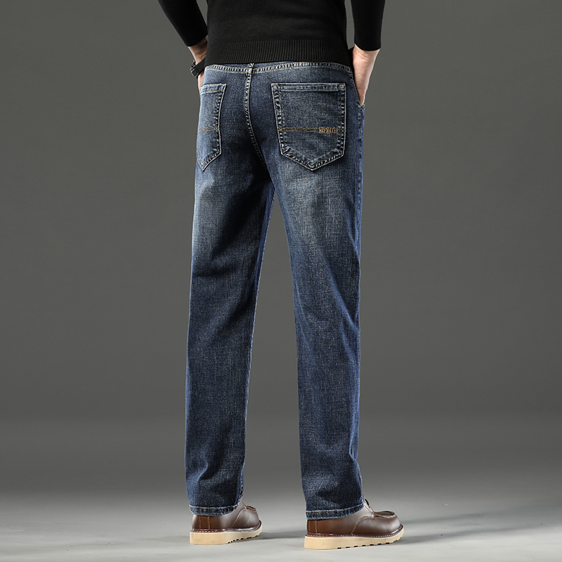 吉祥牛】常规款牛仔裤男士中年宽松直筒2025新款高端弹力长裤子