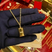 金包银小金砖锁骨链精致小金条暴富吊坠时尚 百搭送女友生日礼物