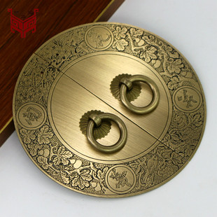 中式明清拉手书柜橱柜门仿古拉手纯黄铜复古把手吊环拉手门子拉手