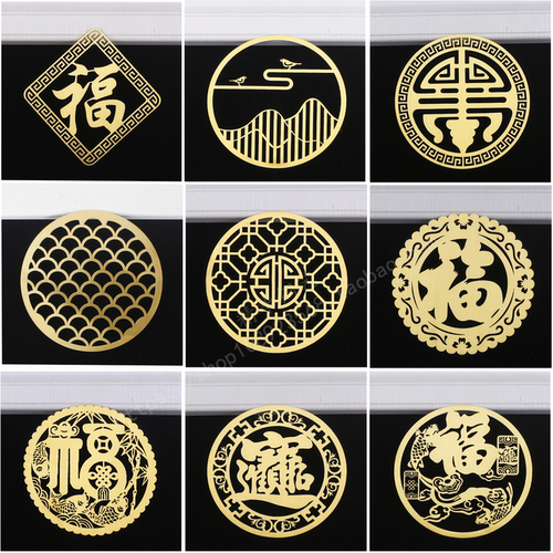 黄铜壁画背景墙装饰创意贴片定制