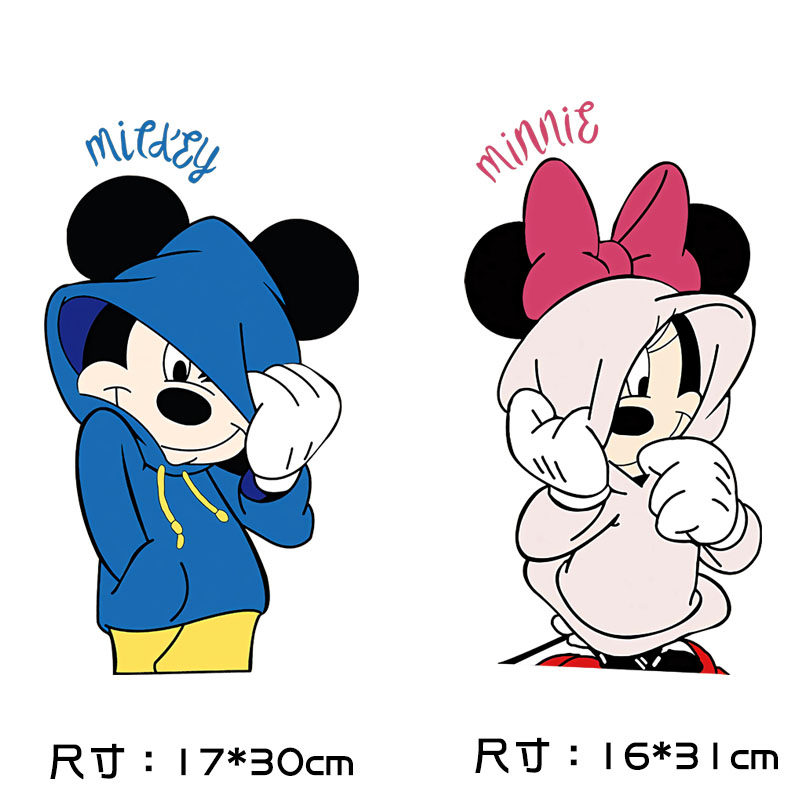 柯式卡通大图米奇情侣热转印衣服印花辅料贴A级过粉耐水洗烫画贴