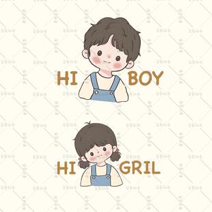 2025新款卡通男女孩图案情侣亲子T恤烫画热转印白墨定制印花大图