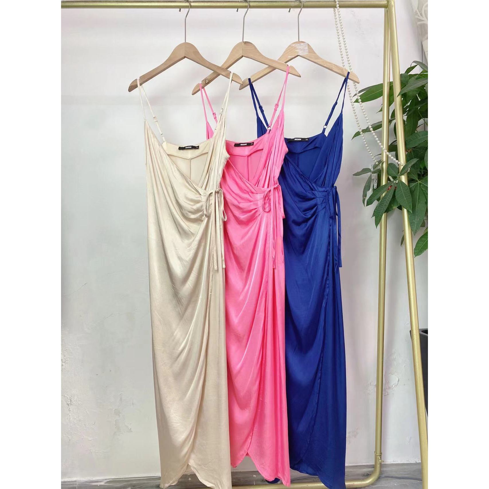 欧美女士舒适宽松透气吊带裙一片式性感家居服裙子夏秋女外贸