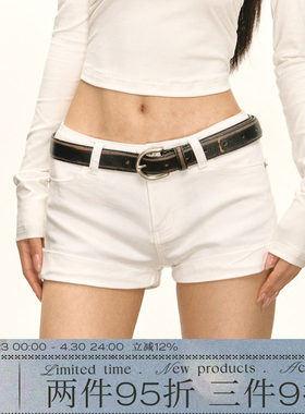 Ariseism 美式复古短裤女夏季新款包臀紧身热裤