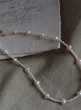 淡水珍珠颈链女高强光