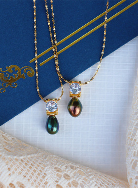 设计款天然淡水珍珠满天星锆石