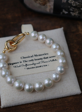 9MM近正圆微微瑕天然淡水珍珠手链