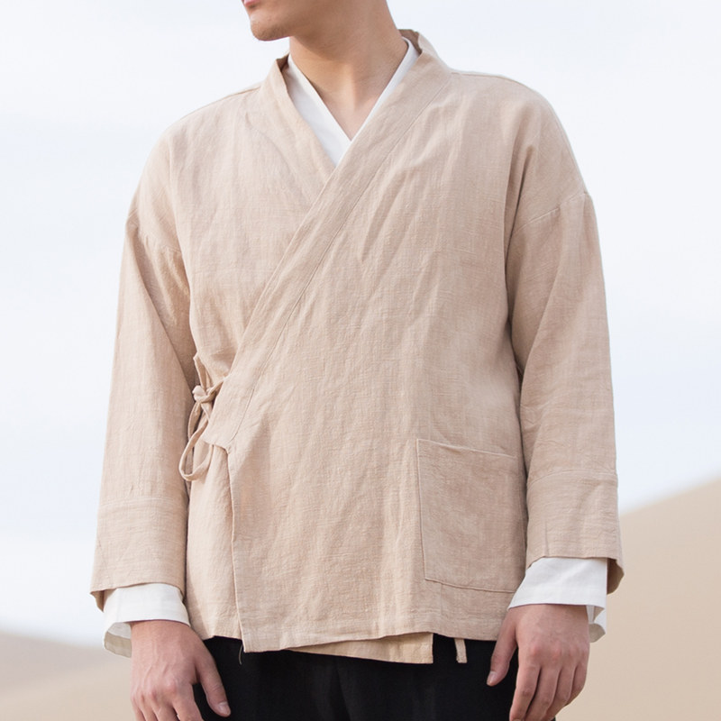 风男装亚麻男士汉服外套C81P75,男装民族服装,钱塘802