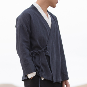 风男装亚麻男士汉服外套C81P75图片