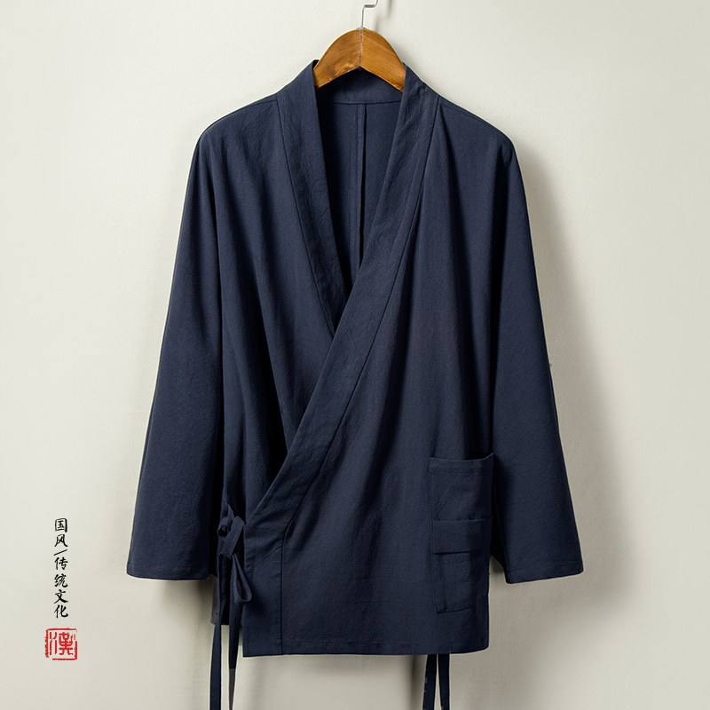秋冬新款风男装棉麻男士中式汉服外套C219P70,男装民族服装,钱塘802