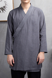 风男装棉麻男士中长款禅意汉服外套F80P85，男装民族服装，钱塘802