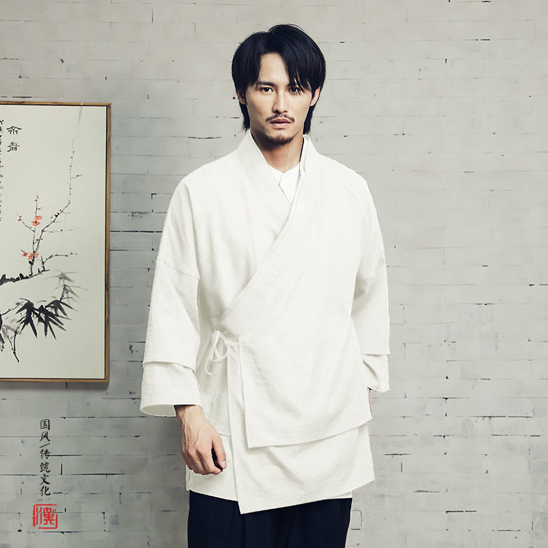 风男装改良男士假两件汉服外套H22P85,男装民族服装,钱塘802