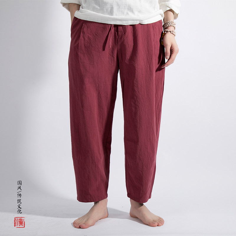 2025春夏新款风棉麻男士休闲裤K003P75，男装休闲裤，钱塘802