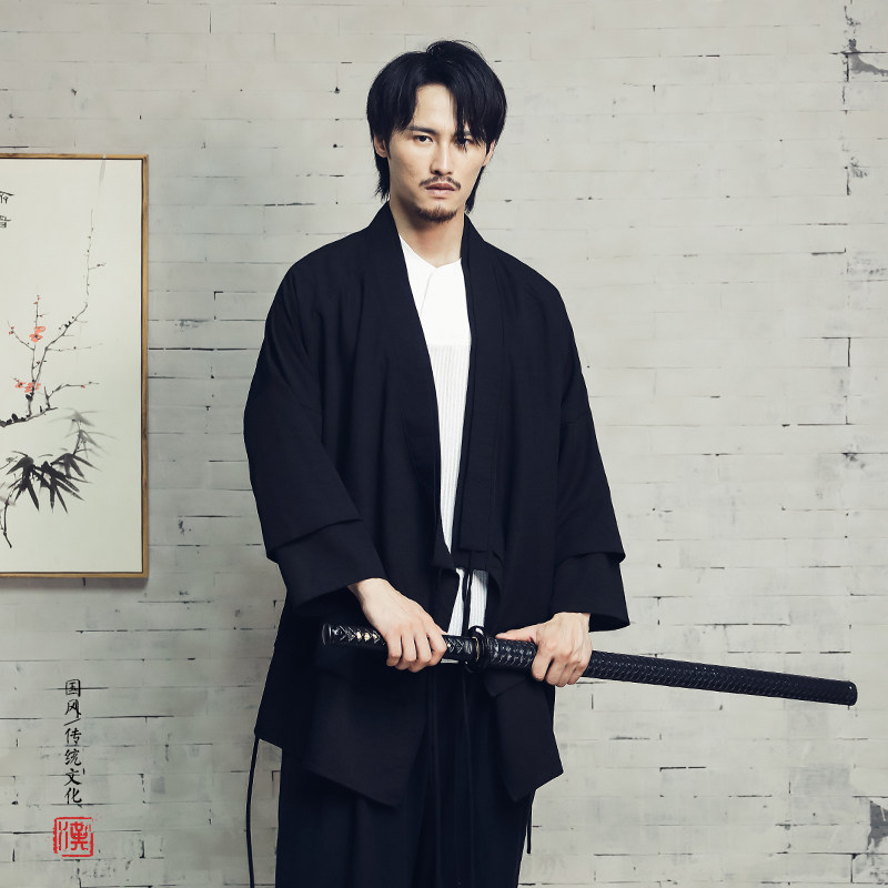 风男装改良男士假两件汉服外套H22P85,男装民族服装,钱塘802