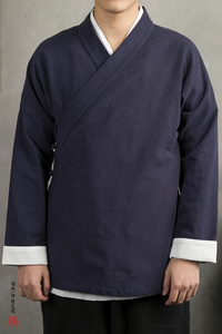 秋装新款男装棉麻男士改良汉服外套H07P85图片