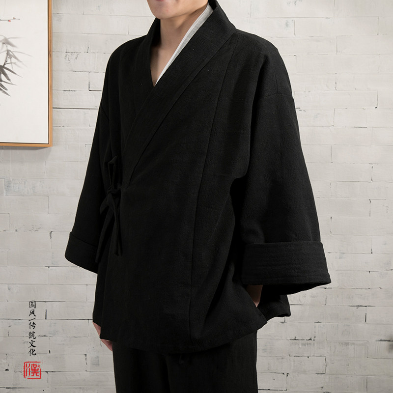 2025秋冬新款风汉服男士禅修外套H15AP120,男装民族服装,钱塘802
