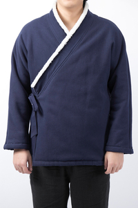 秋冬风加绒加厚棉麻男士汉服H50P100图片