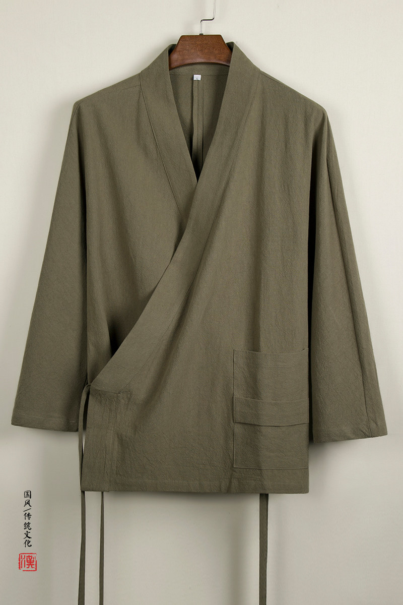 秋冬新款风男装棉麻男士中式汉服外套C219P70,男装民族服装,钱塘802