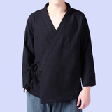 春夏新款男装亚麻男士汉服C81P75，男装民族服装，钱塘802