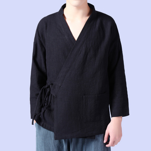 春夏新款男装亚麻男士汉服C81P75图片