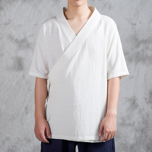 夏装新款风男装棉麻汉服短袖C95P65