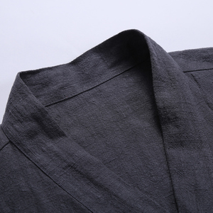 秋装新款男装风亚麻男士汉服C81P75图片