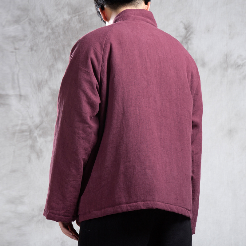 秋冬新款风男装亚麻男士汉服棉衣外套M10P135，男装棉衣，钱塘802
