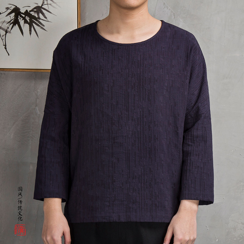 风男装纯色男士七分袖T恤T205P60,男装T恤,钱塘802