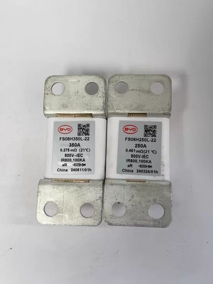 比亚迪高压熔断器，型号FS08H350L-22（350A）+FS08H250L-22（2