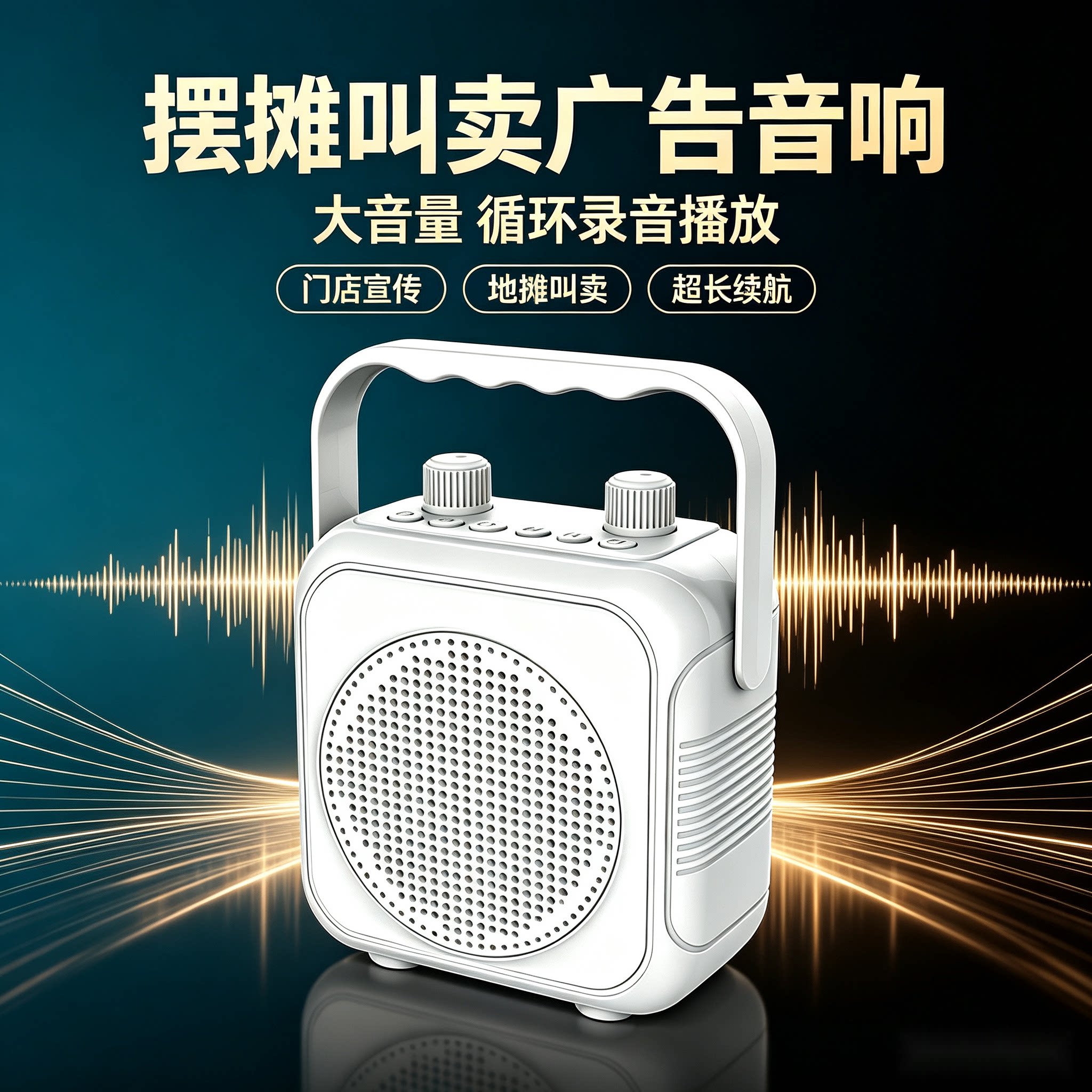 大洪摆摊叫卖广告音响大音量循环录音播放超长续航手提蓝牙音箱