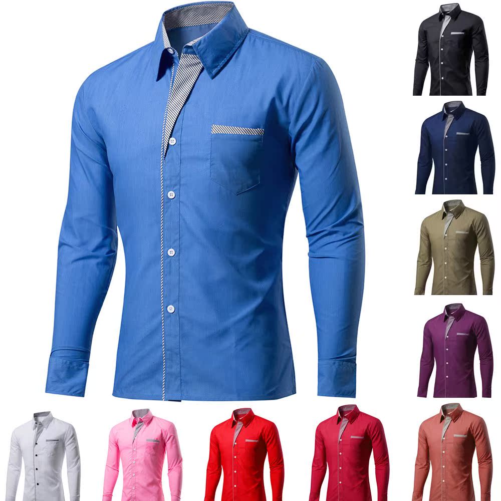 Men long sleeve slim shirts man casual Business shirt ³ÄÉÀÄÐ