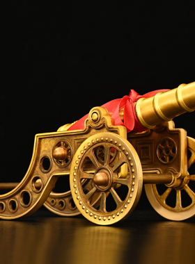 铜大炮模型摆件家居桌面创意工艺礼品黄铜火炮红衣大炮铜炮摆件