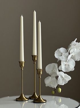 复古白色长杆香薰蜡烛艺术家用无烟结婚婚礼烛光晚餐烛台装饰摆件