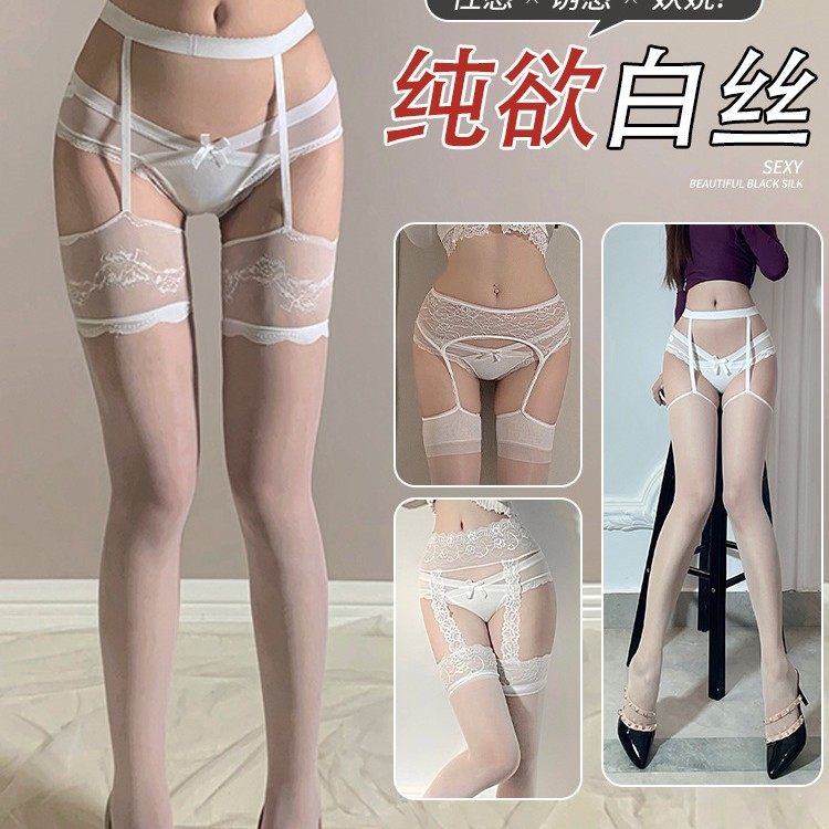 白丝袜吊带一体丝袜请调蕾丝吊袜带长筒袜薄款防勾丝过膝袜大腿,女士内衣/男士内衣/家居服,连裤袜/打底袜,淘宝优惠券,粉丝福利购,淘宝优惠卷