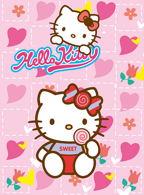 动漫画定制 hello kitty 凯蒂猫儿童房海报房间装饰画贴画 D6201C图片