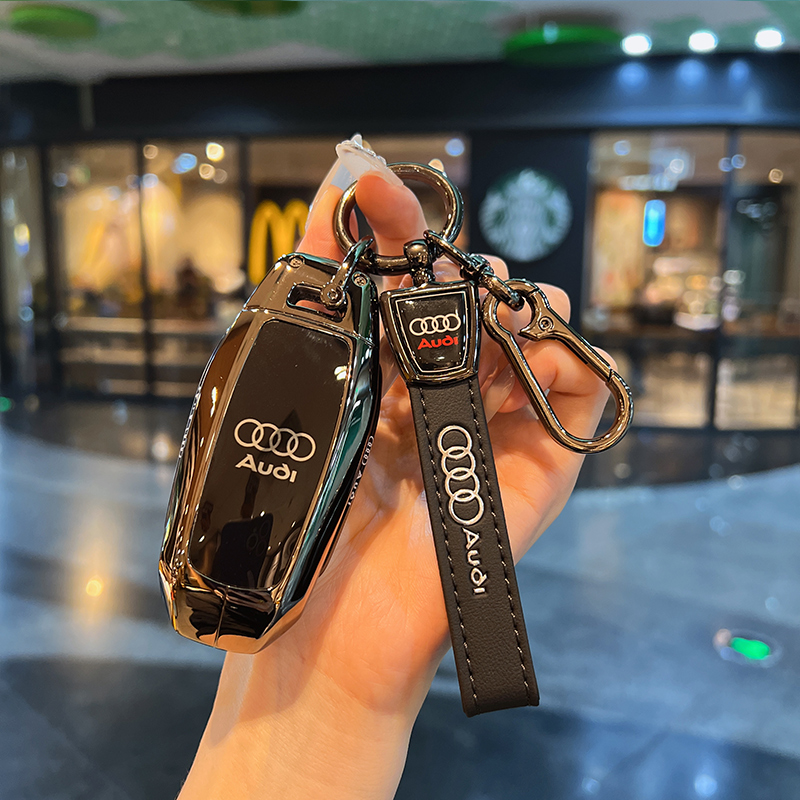 适用25款奥迪A6L e-tron钥匙套专用A5L/Q6L e-tron高级金属包壳扣