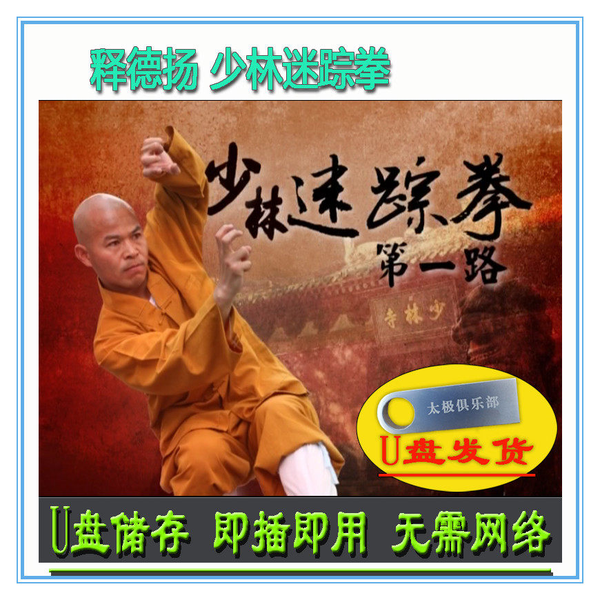 少林迷踪拳 释德扬 u盘视频 基本功技法手法教学分解讲解传统功夫