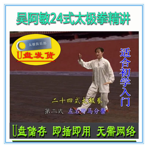 吴阿敏 24式太极拳精讲 U盘视频 简化二十四式教学自学初级入门