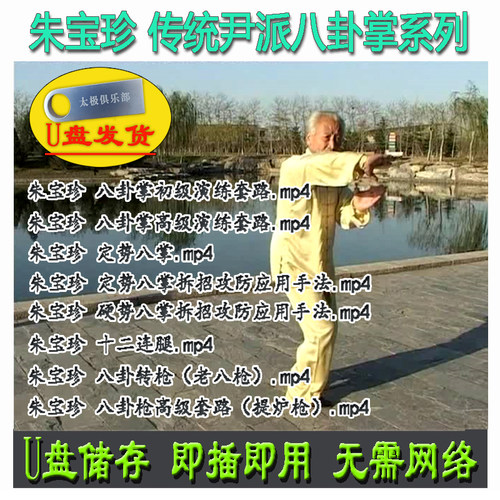朱宝珍 传统尹派八卦掌系列全集U盘视频尹式拆招攻防转枪十二连腿