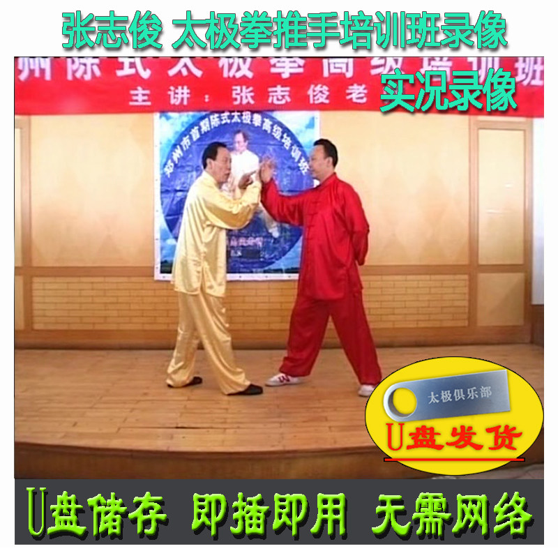 张志俊陈式太极拳推手培训录像U盘视频 陈氏内部资料教程教学