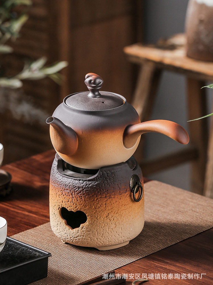 家用户外野外茶舍办公陶瓷酒精炉碳炉煮茶器烧水壶温茶炉茶壶套装